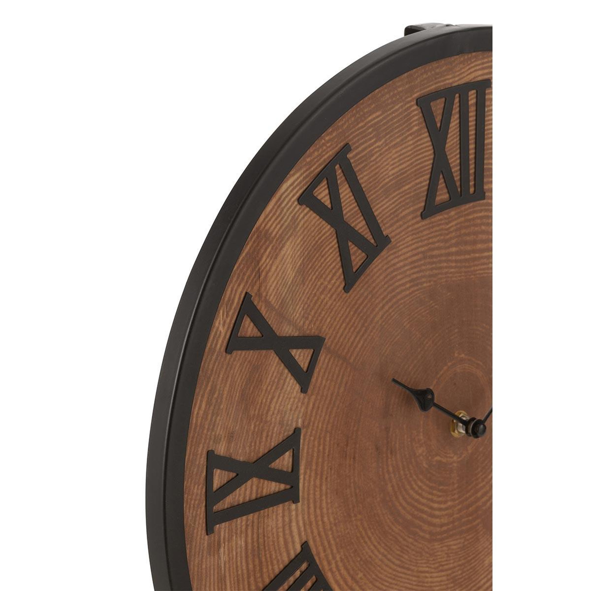 Voir la diapositive 2 : J-LINE Horloge murale effet bois  nue  40cm naturel