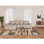 LISA DESIGN Adelaide - canapé d'angle réversible 4 places en tissu texturé. Coloris disponibles : Gris, Beige, Bleu, Orange, Noir, Vert