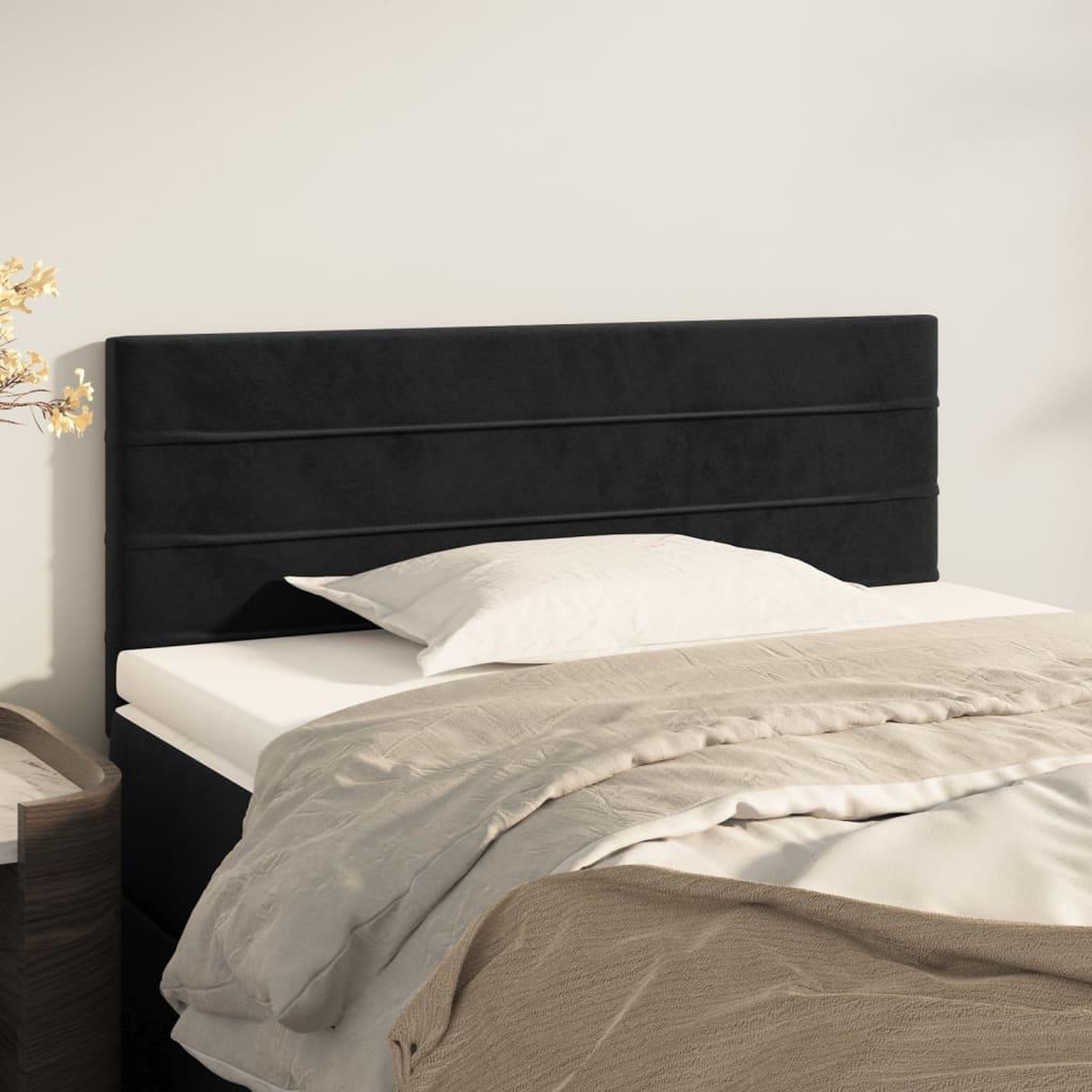 Voir la diapositive 1 : VIDAXL Tete de lit Noir 90x5x78/88 cm Velours