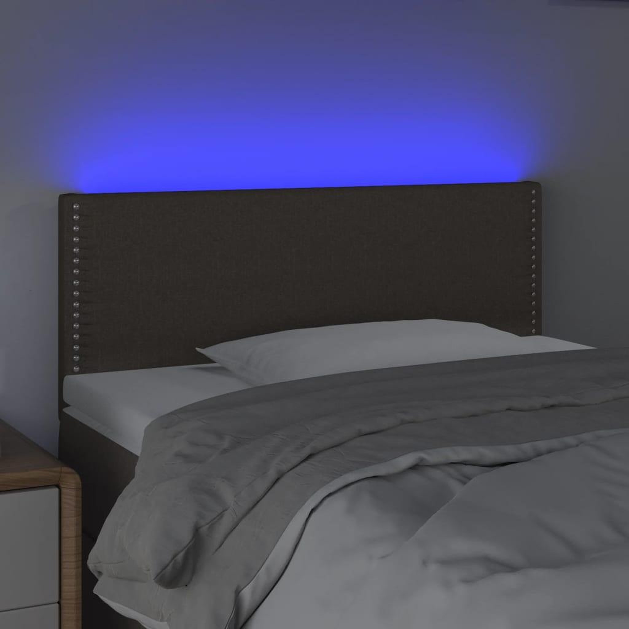 Voir la diapositive 3 : VIDAXL Tete de lit a LED Taupe 80x5x78/88 cm Tissu