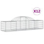 Voir la diapositive 2 : VIDAXL Paniers a gabions arques 12 pcs 200x50x40/60 cm fer galvanise