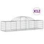 Voir la diapositive 2 : VIDAXL Paniers a gabions arques 12 pcs 200x50x40/60 cm fer galvanise