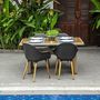 Voir la diapositive 6 : IDCOM Lot de 4 fauteuils de jardin - Coque noir - VINY