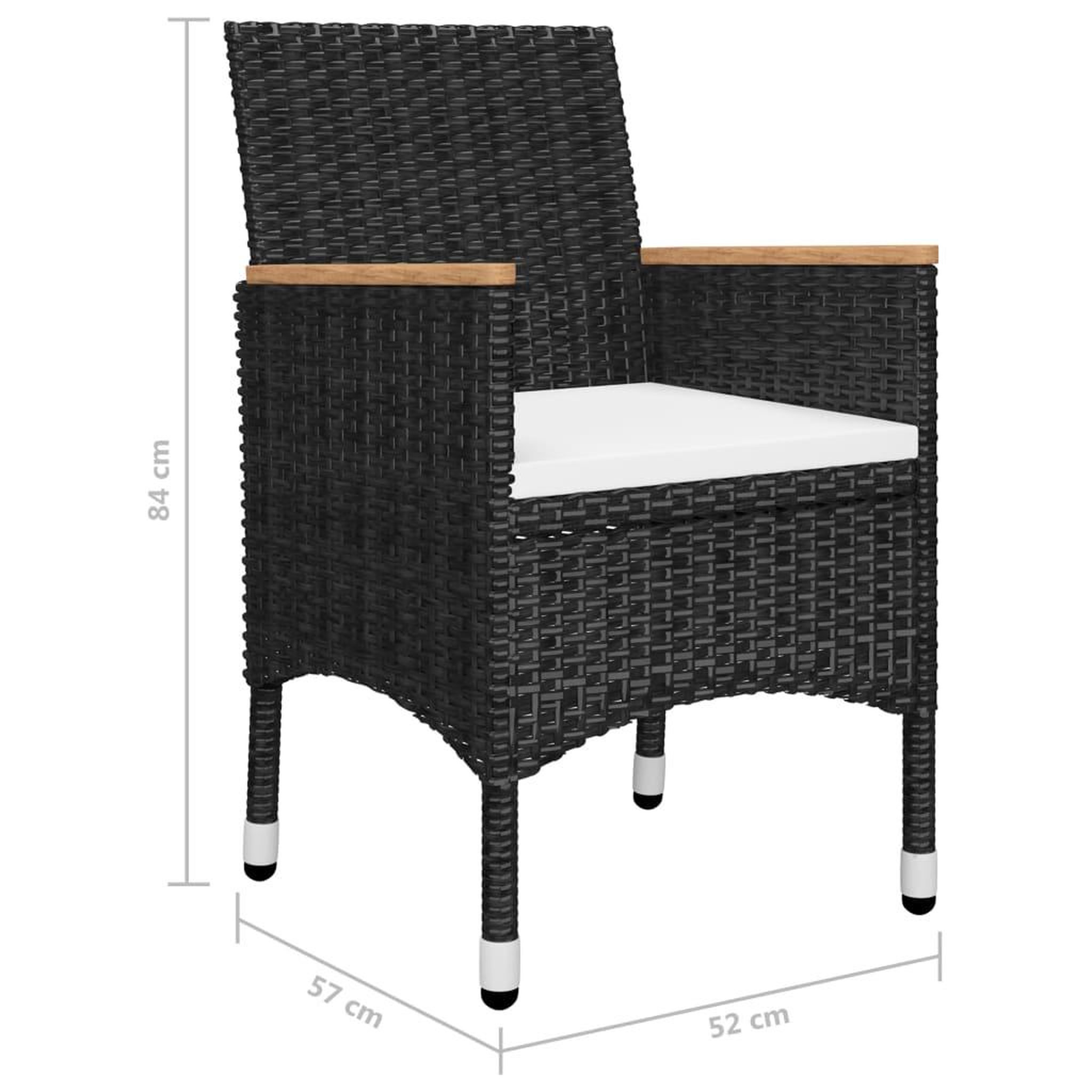 Voir la diapositive 6 : VIDAXL Ensemble a manger de jardin 5 pcs Noir