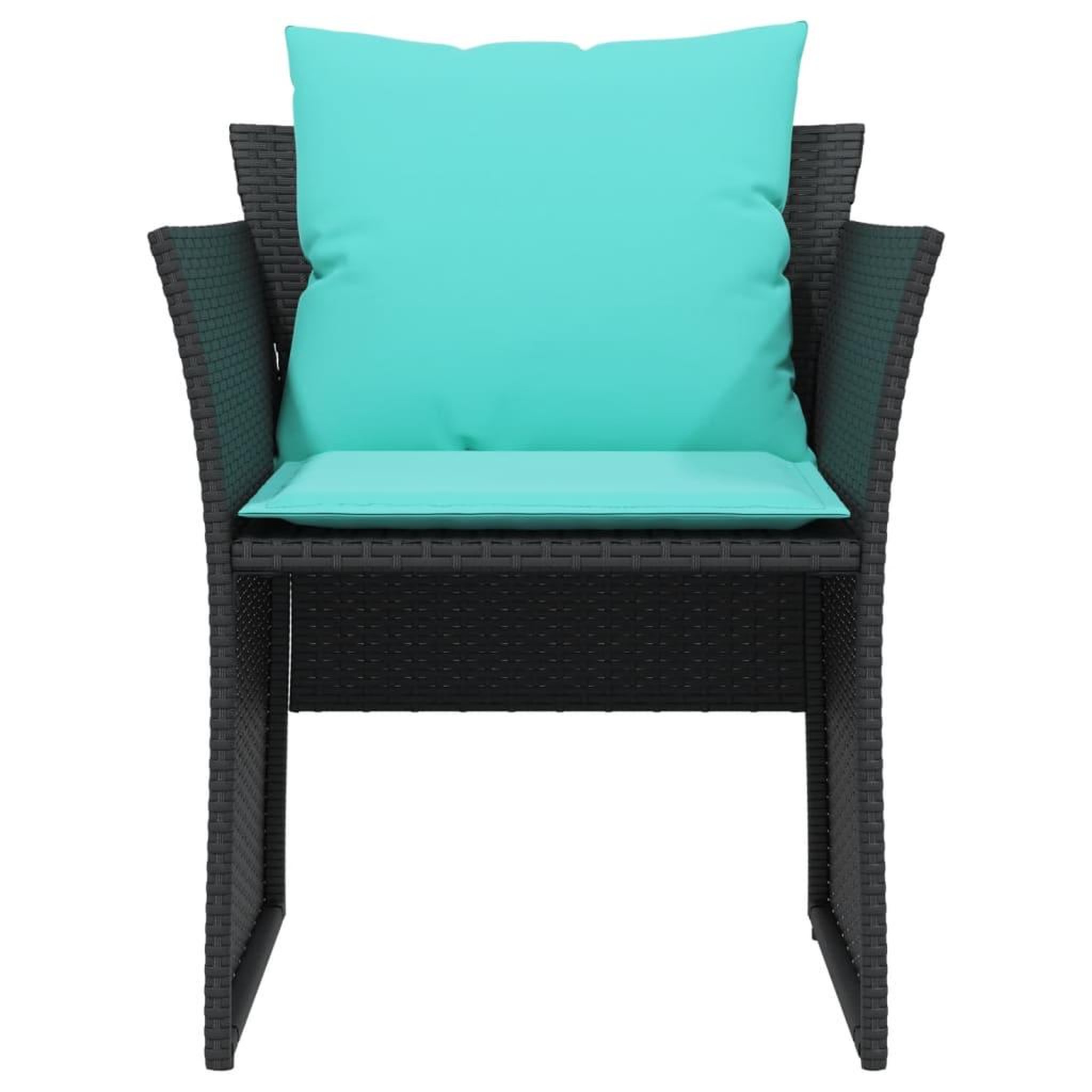 Voir la diapositive 5 : VIDAXL Chaise de jardin avec tabouret noir resine tressee