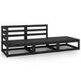 Voir la diapositive 1 : VIDAXL Salon de jardin 3 pcs noir bois de pin massif