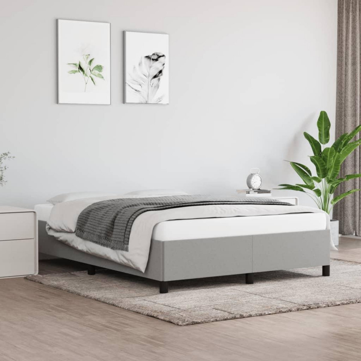 VIDAXL Cadre de lit sans matelas gris clair 140x200 cm tissu
