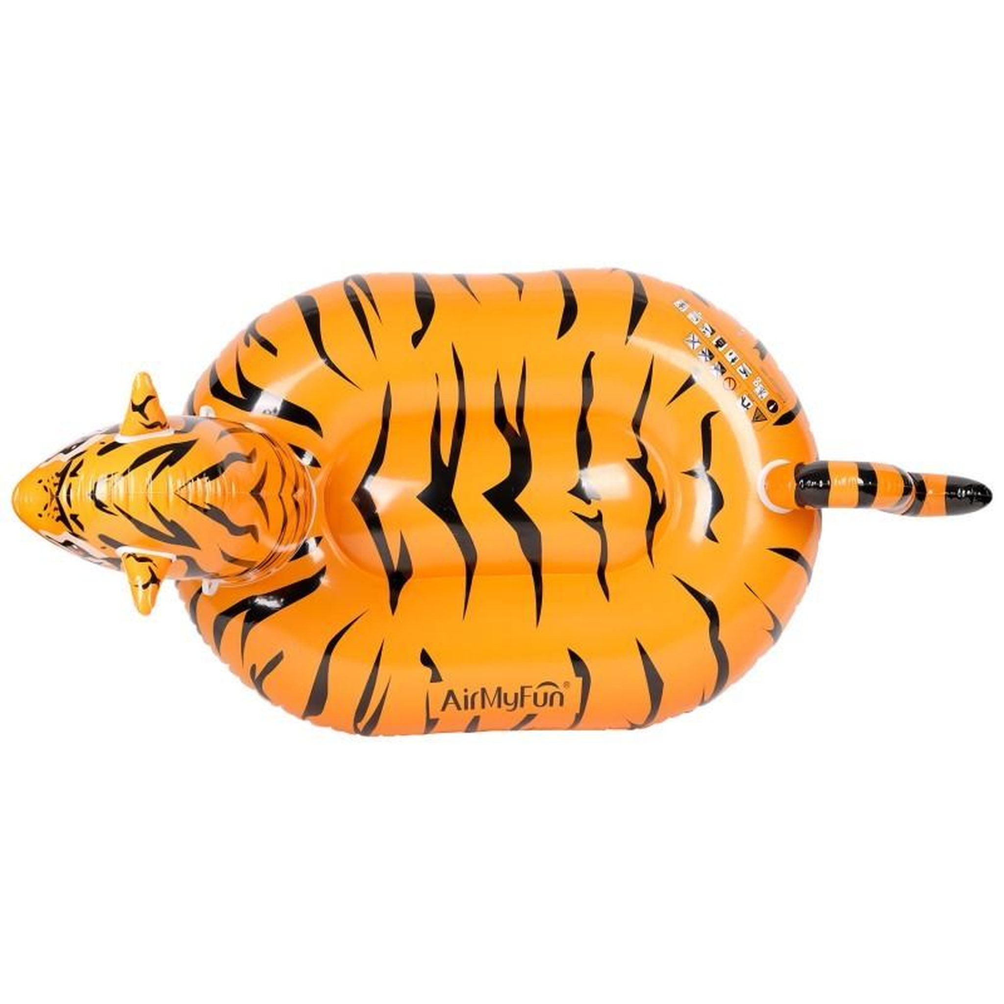 Voir la diapositive 5 : AIRMYFUN Bouée Gonflable XXL Chevauchable, Piscine & Plage, Flotteur Deluxe - Tigre - 150x105x100cm