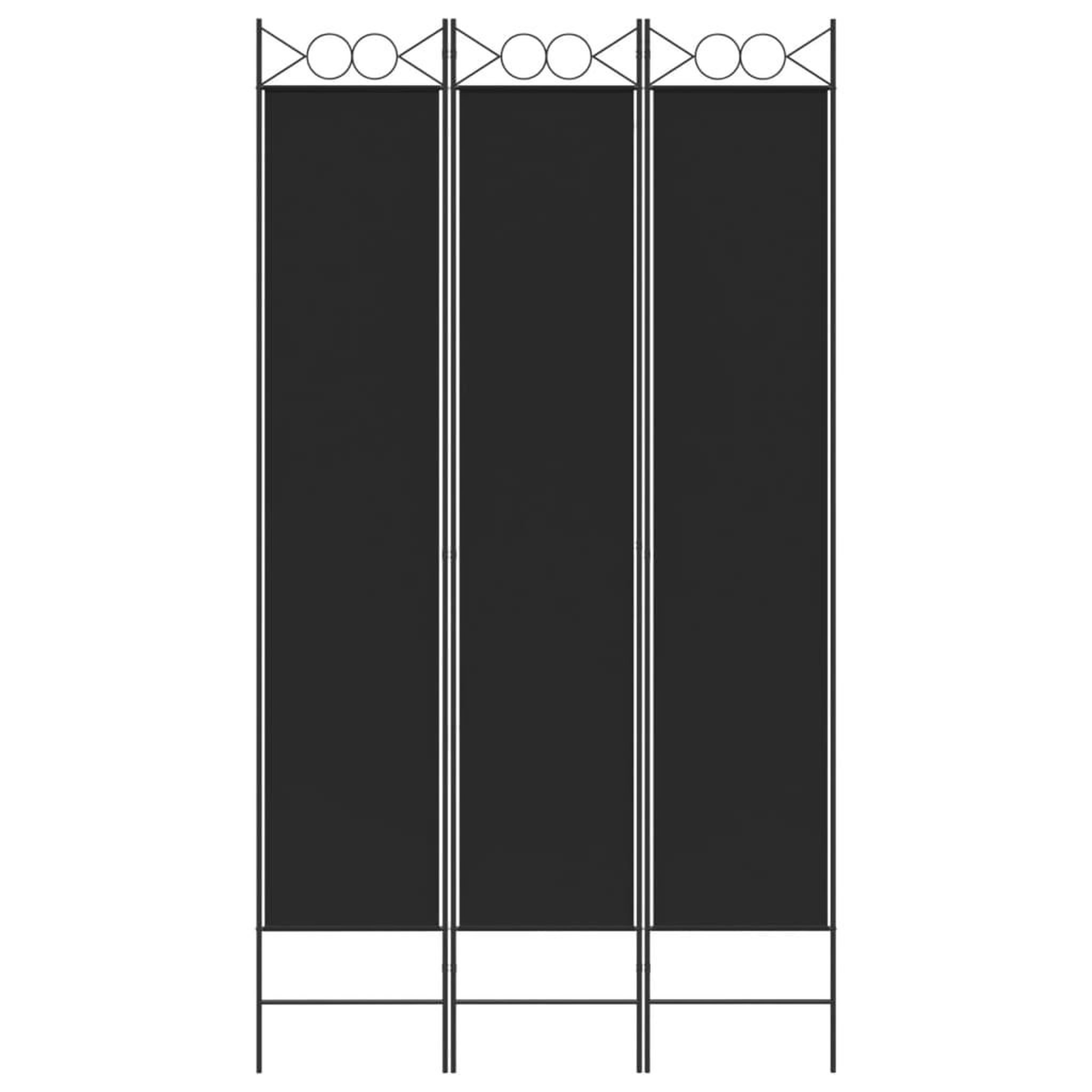 Voir la diapositive 3 : VIDAXL Cloison de separation 3 panneaux Noir 120x220 cm Tissu