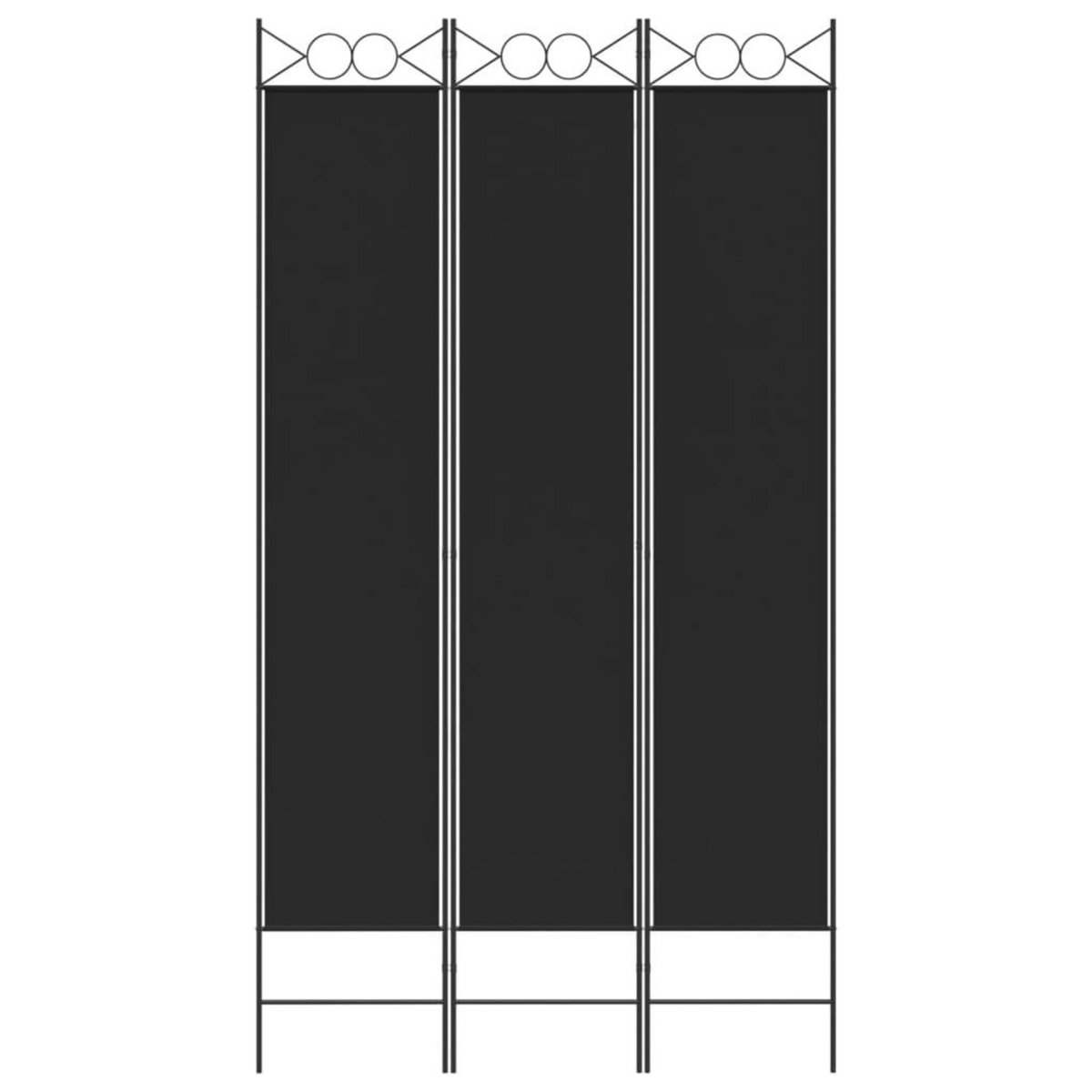 VIDAXL Cloison de separation 3 panneaux Noir 120x220 cm Tissu