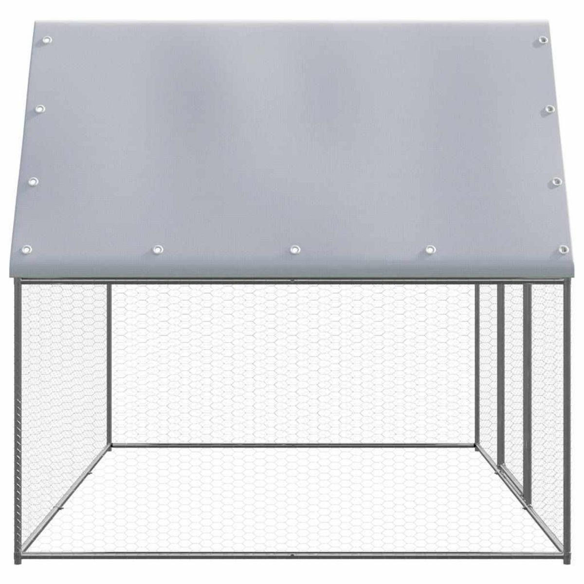 VIDAXL Poulailler argente et gris 3x2x2 m acier galvanise