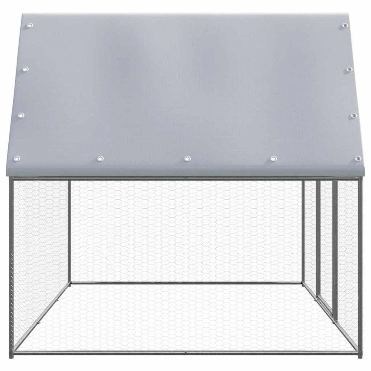 VIDAXL Poulailler argente et gris 3x2x2 m acier galvanise
