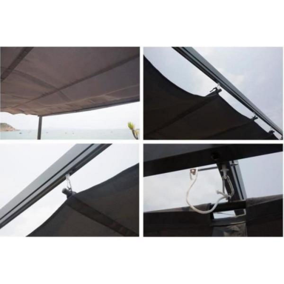 MARKET24 Pergola en aluminium CORDOBA - Gris - 4 x 3 m