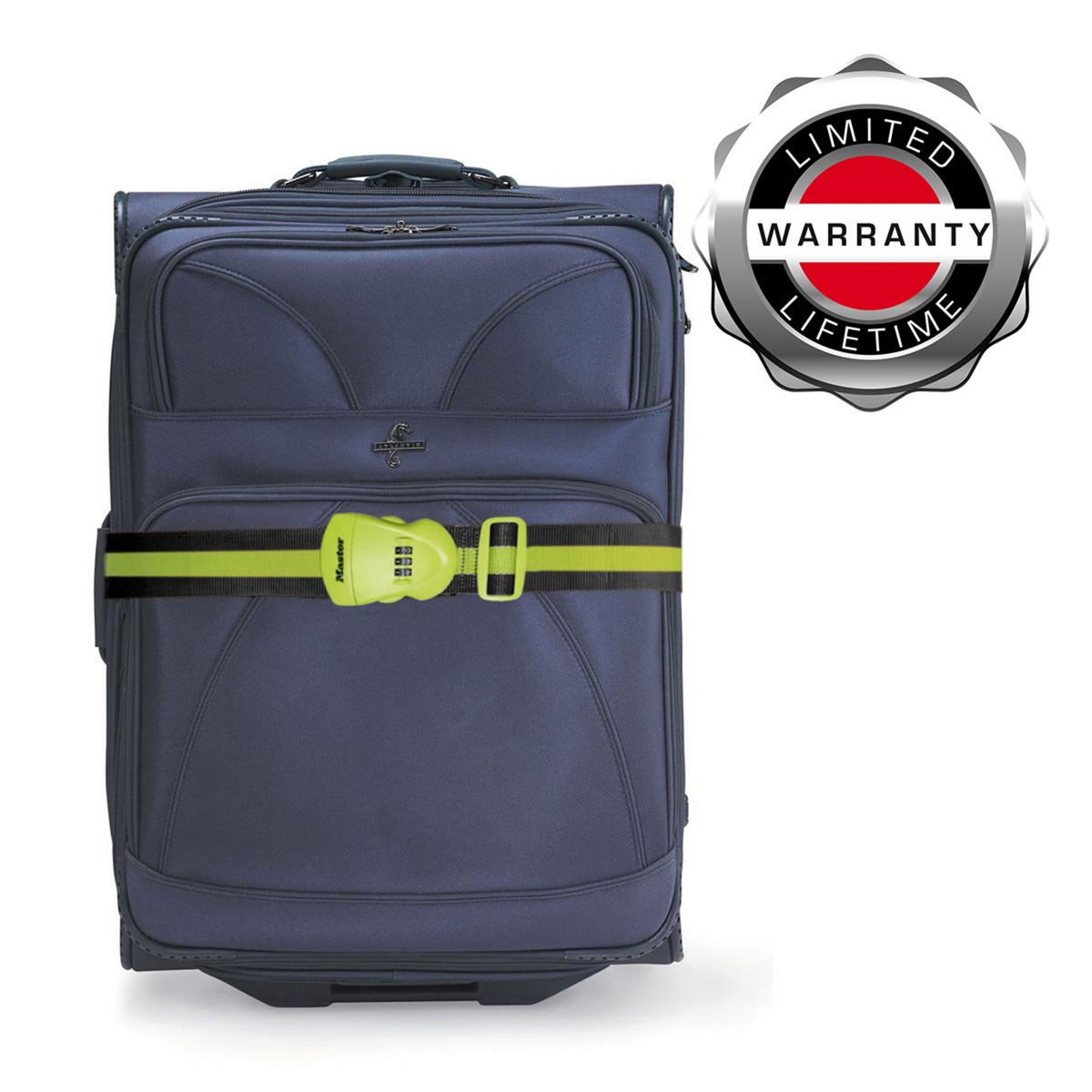 Master lock 4701EURDGRN Sangle pour Bagages avec Combinaison, Vert, 190 x 6,5 x 4,8 cm