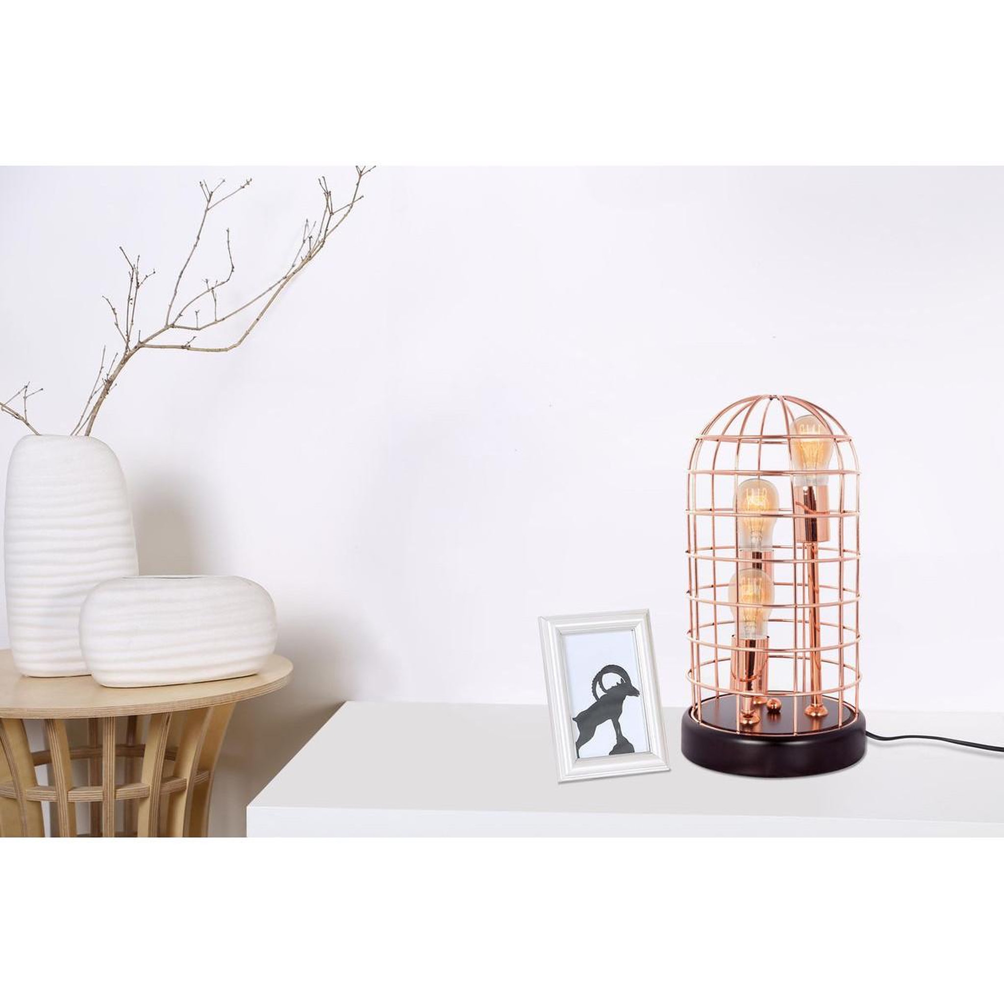 Voir la diapositive 2 : Paris Prix Lampe à poser design  kepler  40cm cuivre