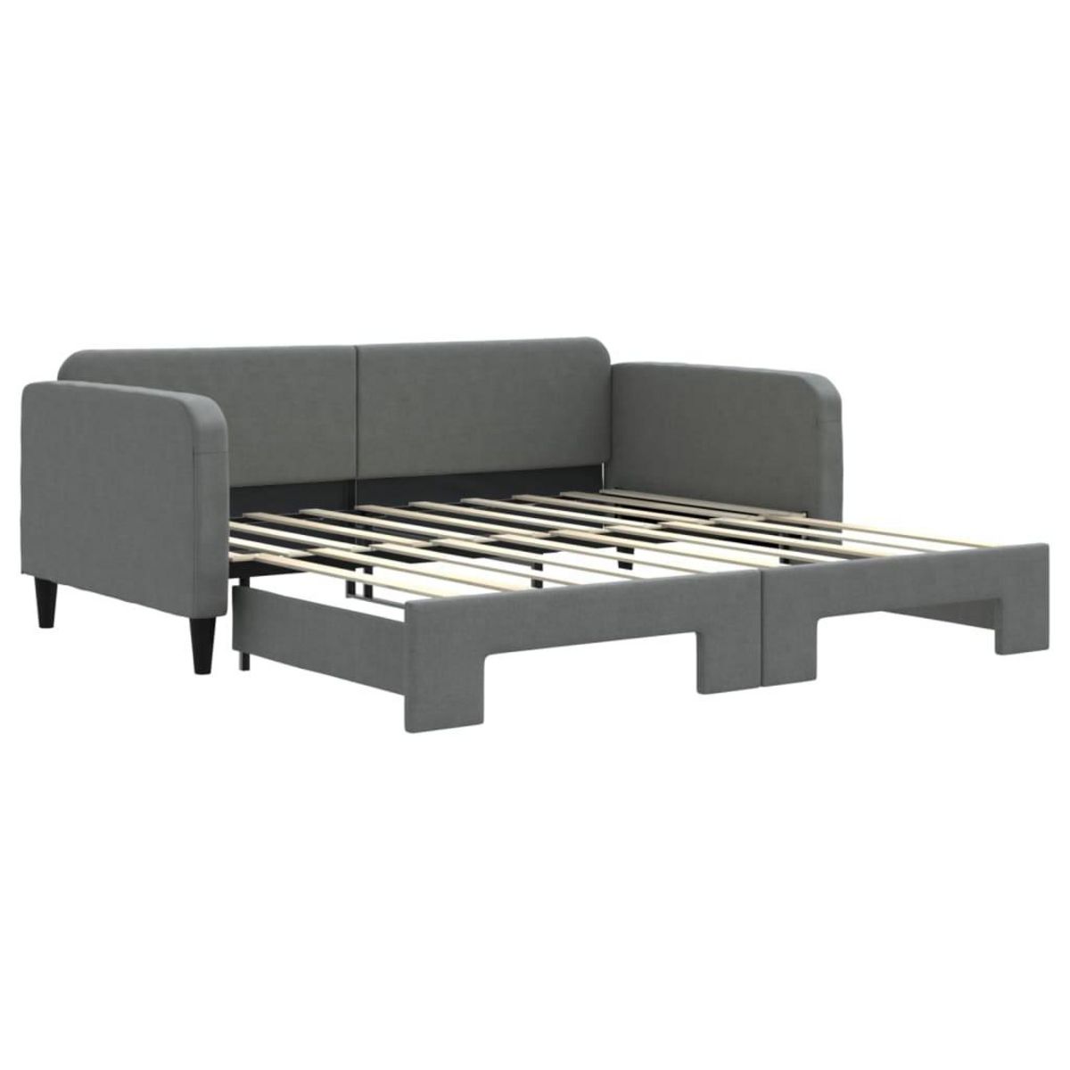 VIDAXL Lit de jour avec gigogne sans matelas gris fonce 90x190 cm