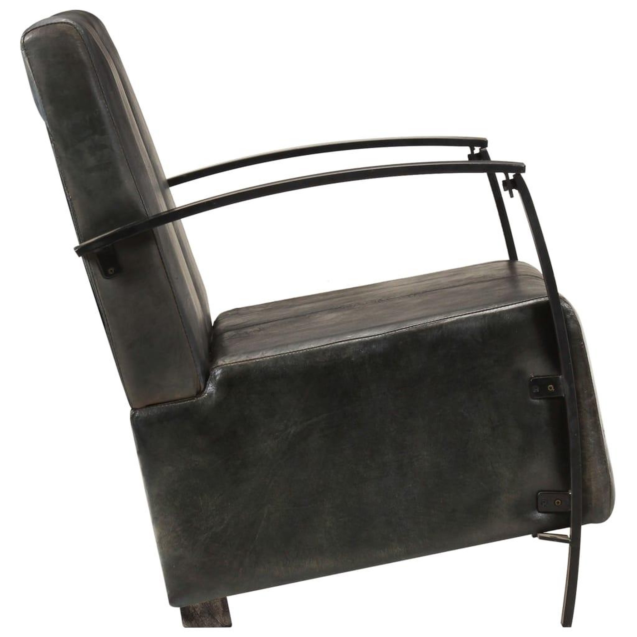 Voir la diapositive 3 : VIDAXL Canape a 2 places gris delave cuir veritable