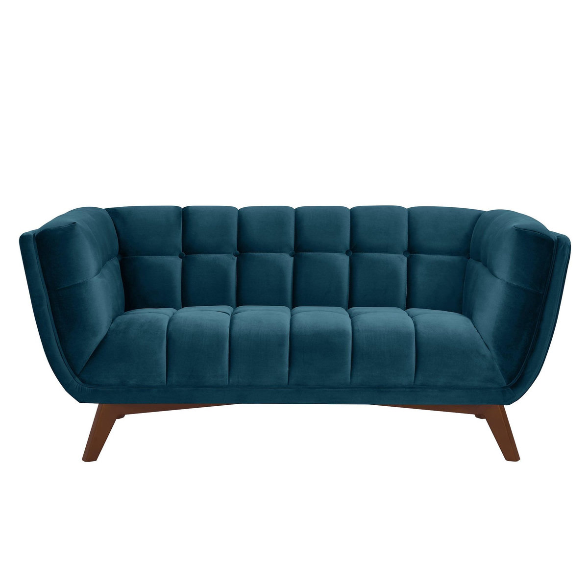 Rendez vous déco Canapé 3 places en velours vert foncé - Mona