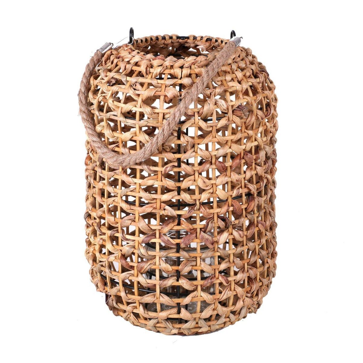 DIVERS Lanterne ethnique en rotin Natural Living - H. 36 cm - Beige