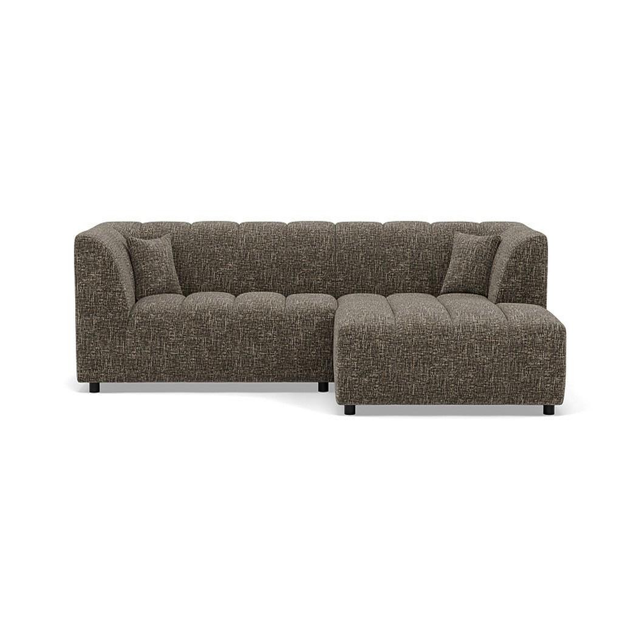 Voir la diapositive 1 : LISA DESIGN Curtis - canapé d'angle droit 4 places avec accoudoir en tissu texturé