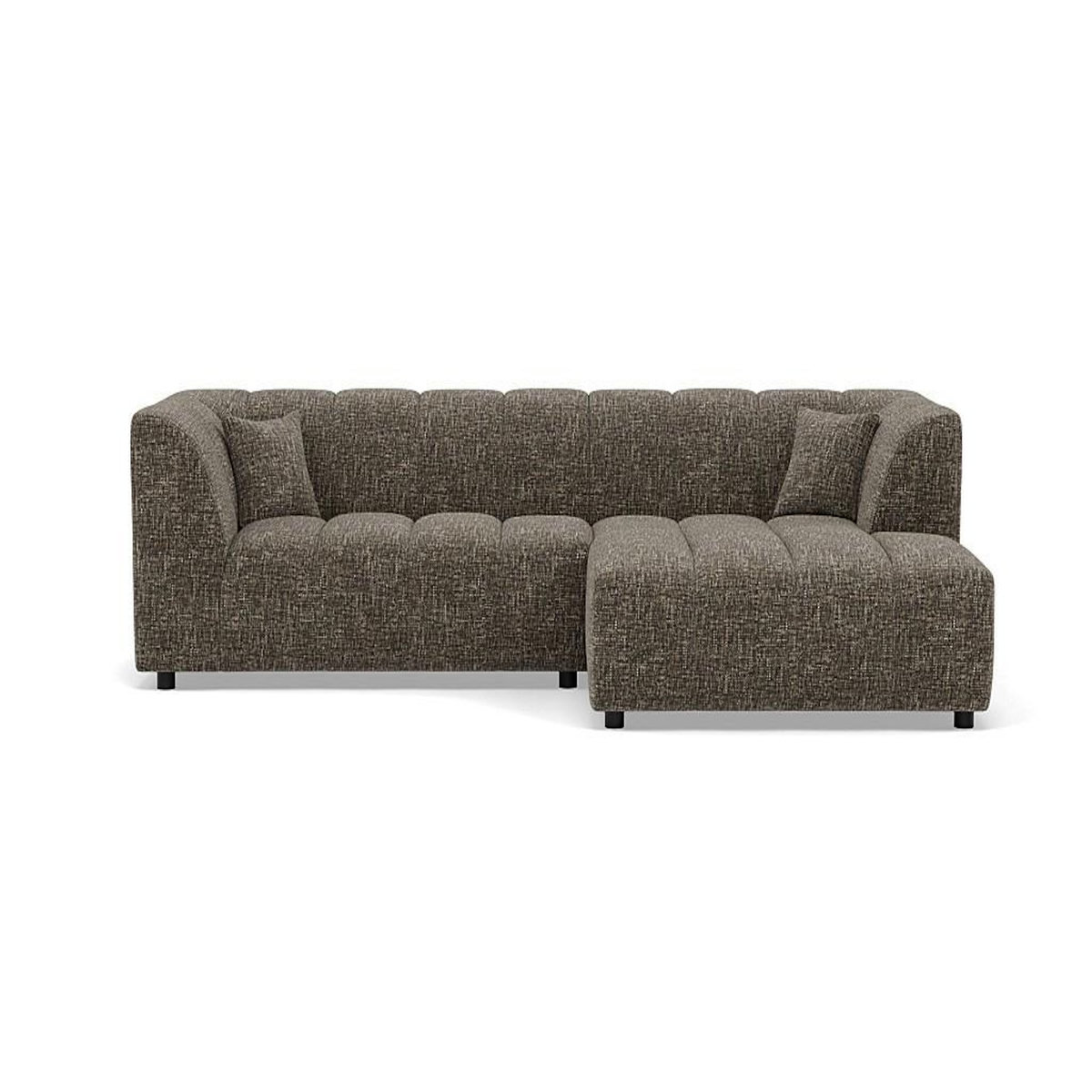 LISA DESIGN Curtis - canapé d'angle droit 4 places avec accoudoir en tissu texturé