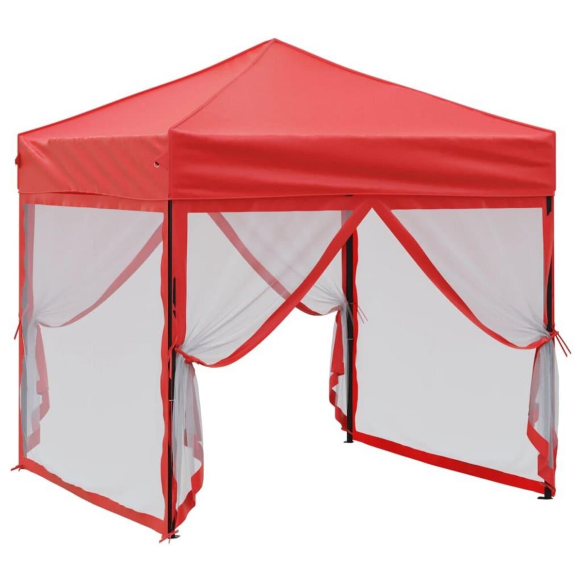 VIDAXL Tente de reception pliable avec parois Rouge 2x2 m