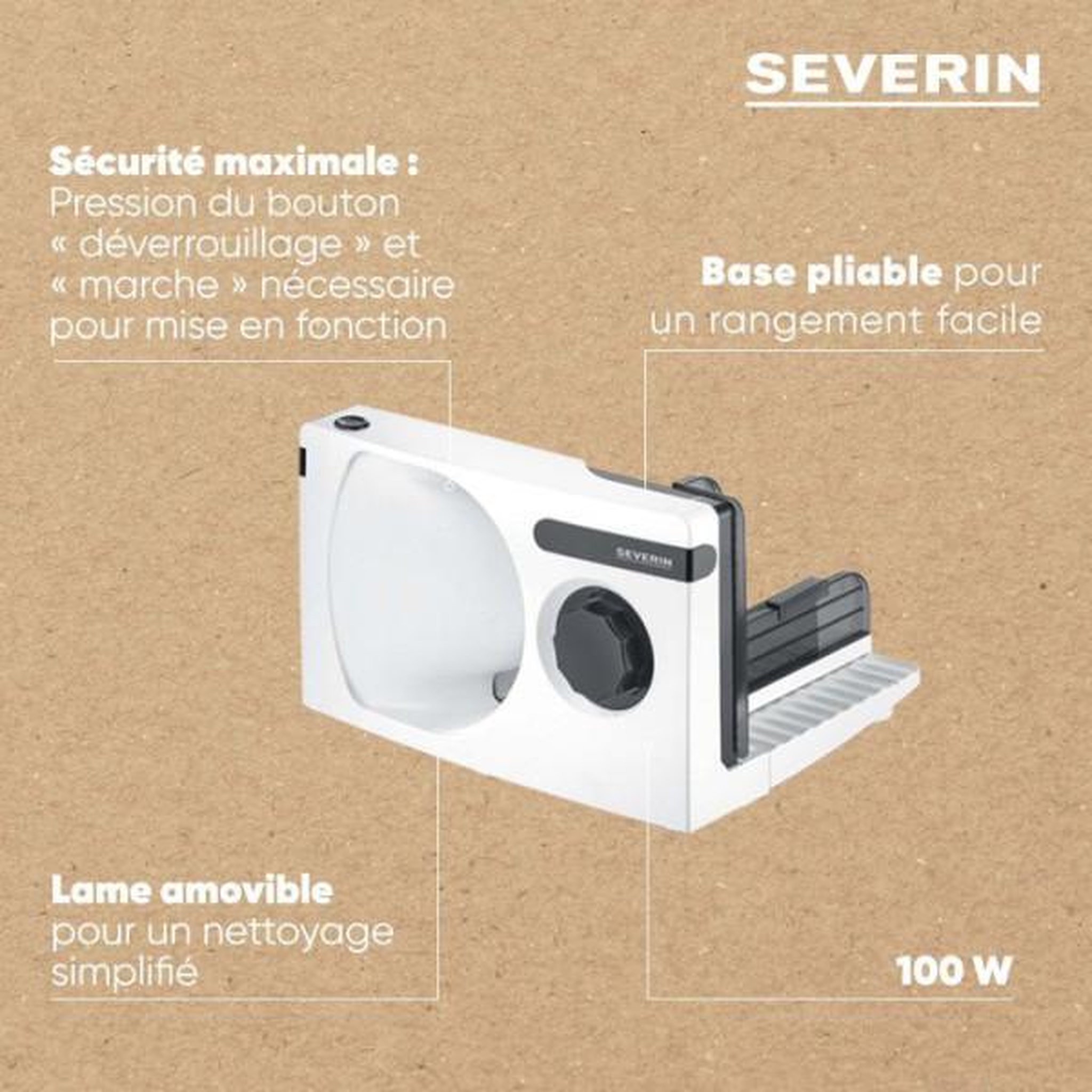 Voir la diapositive 4 : SEVERIN Trancheuse électrique 100w - AS3912