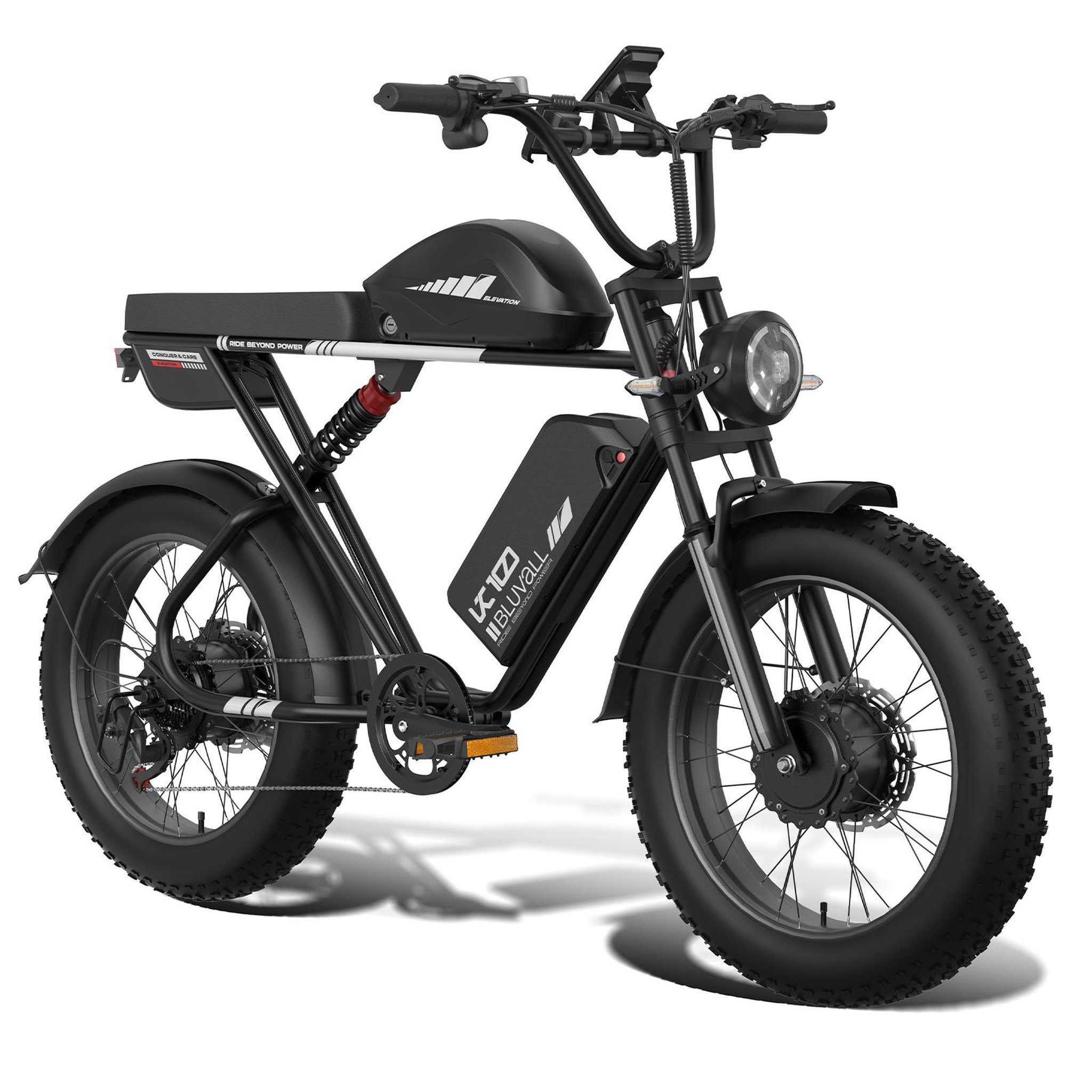 BLUVALL Vélo électrique bluvall k10 awd 20  fat bike, double batterie 2236 wh, suspension intégrale
