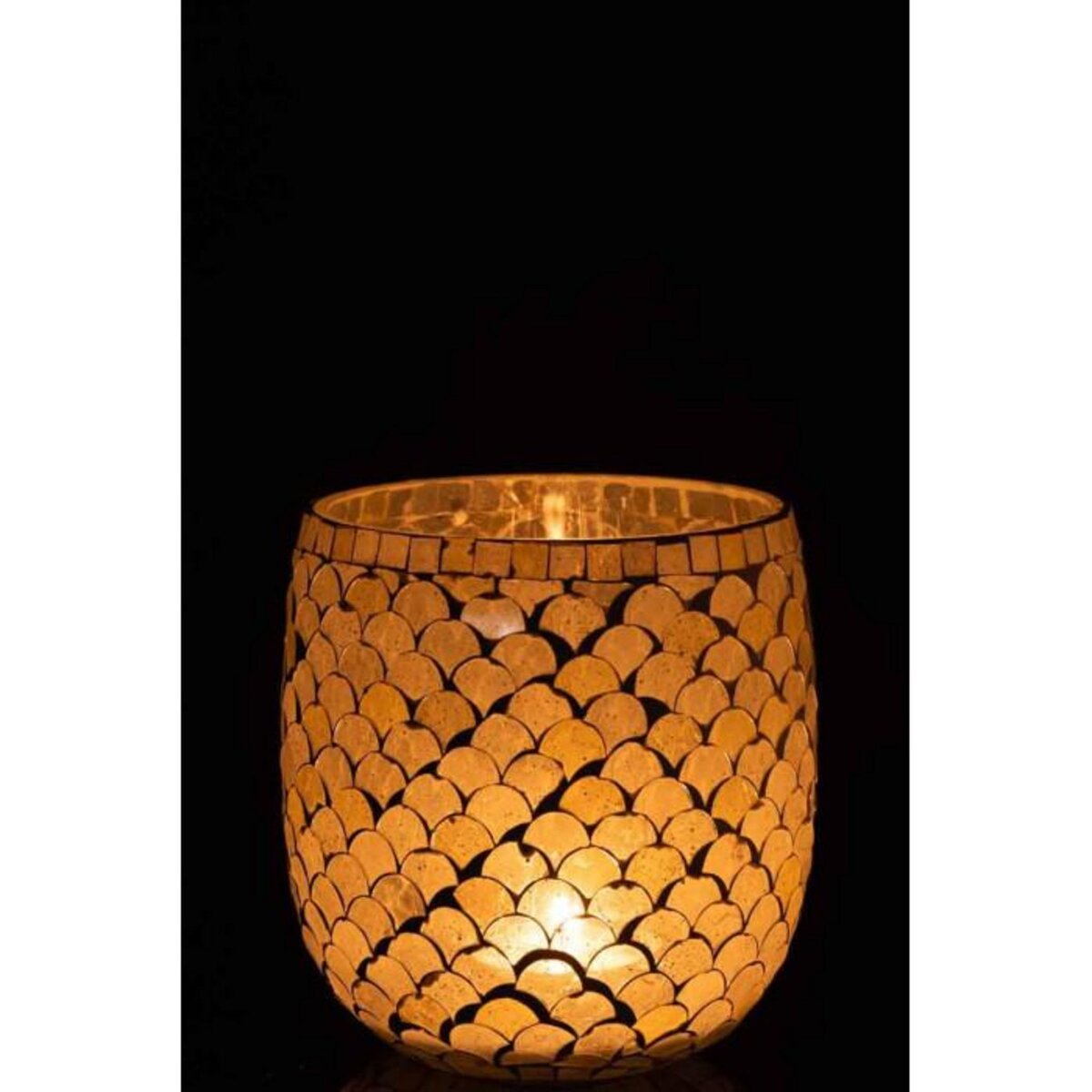 Paris Prix Photophore Design  Mosaïque  16cm Bleu Azur