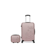 LES P'TITES BOMBES LPB Lot de 2 - Valise weekend et vanity ELEONOR. Coloris disponibles : Rose