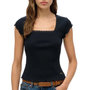 Voir la diapositive 1 : SUPERDRY T-Shirt Noir Femme Superdry Essential Square