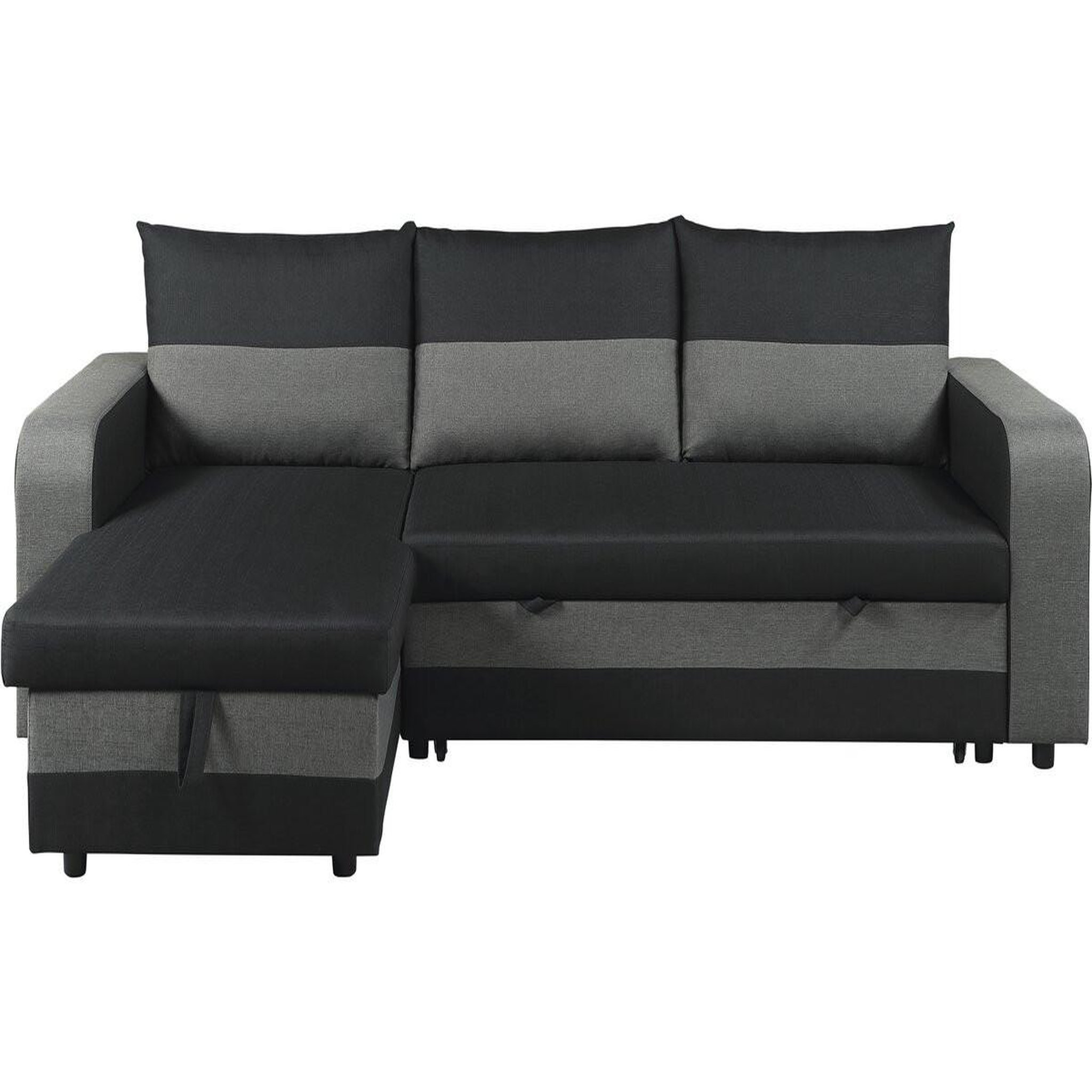Habitat et Jardin Canapé d'angle réversible/convertible en tissu  victor  - 3 places - noir