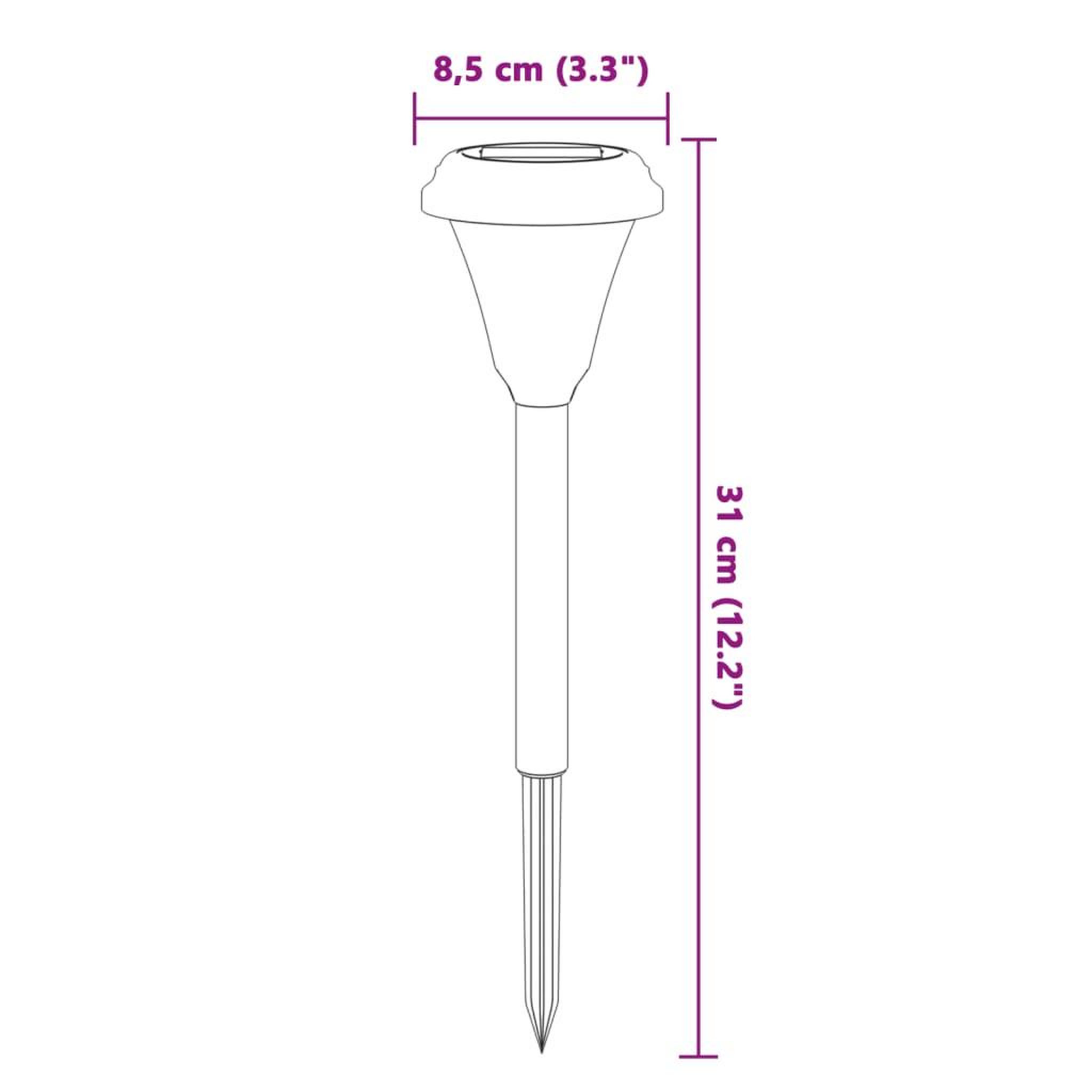 Voir la diapositive 6 : VIDAXL Lampes solaires d'allees et piquets de sol 12 pcs blanc