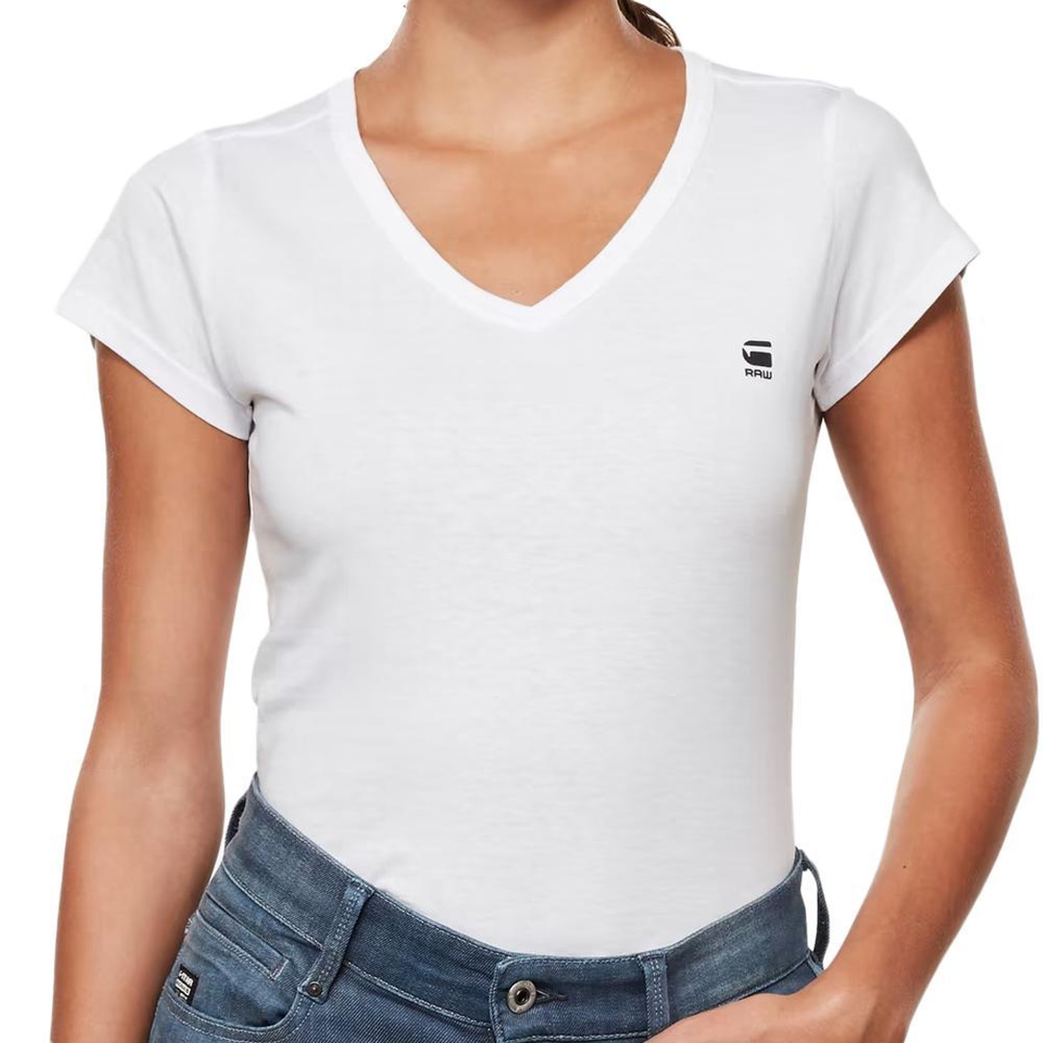 G-Star Raw T shirt  Femme G Star Raw Slim. Coloris disponibles : Blanc