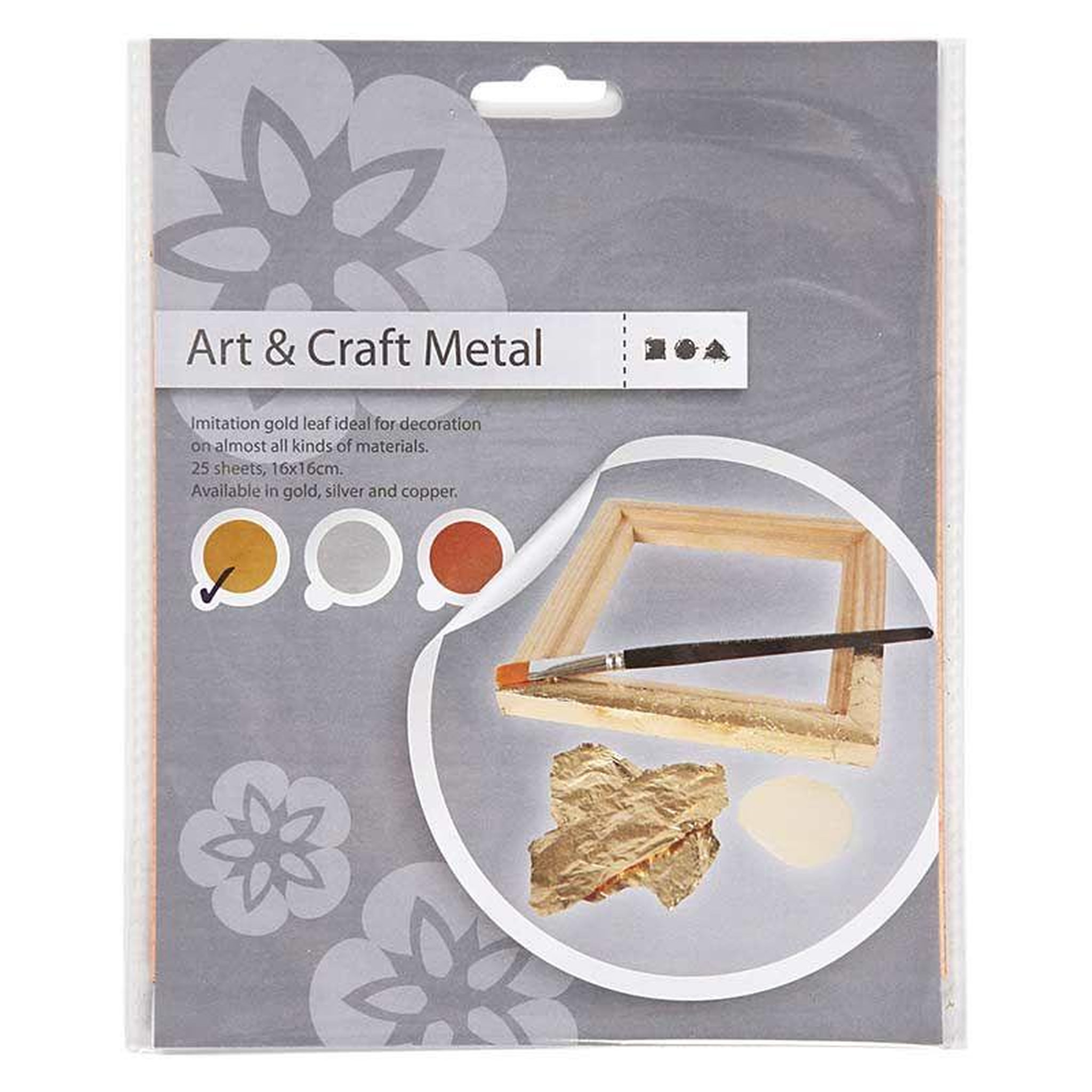 CREATIV COMPANY 25 Feuilles à dorer - Or - 16 x 16 cm