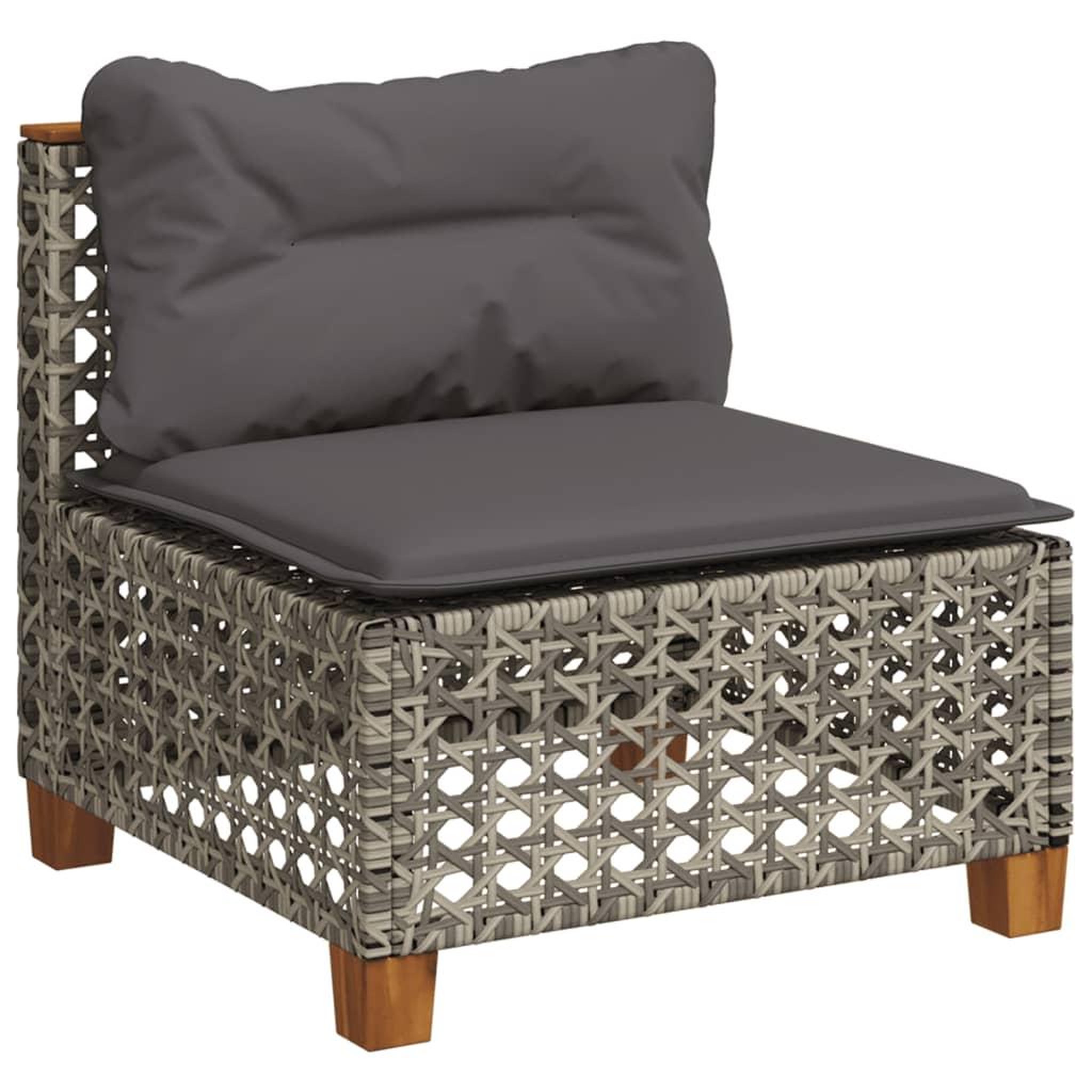 Voir la diapositive 3 : VIDAXL Salon de jardin 9 pcs avec coussins gris resine tressee