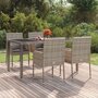 Voir la diapositive 1 : VIDAXL Chaises de jardin avec coussins lot de 4 Resine tressee Gris