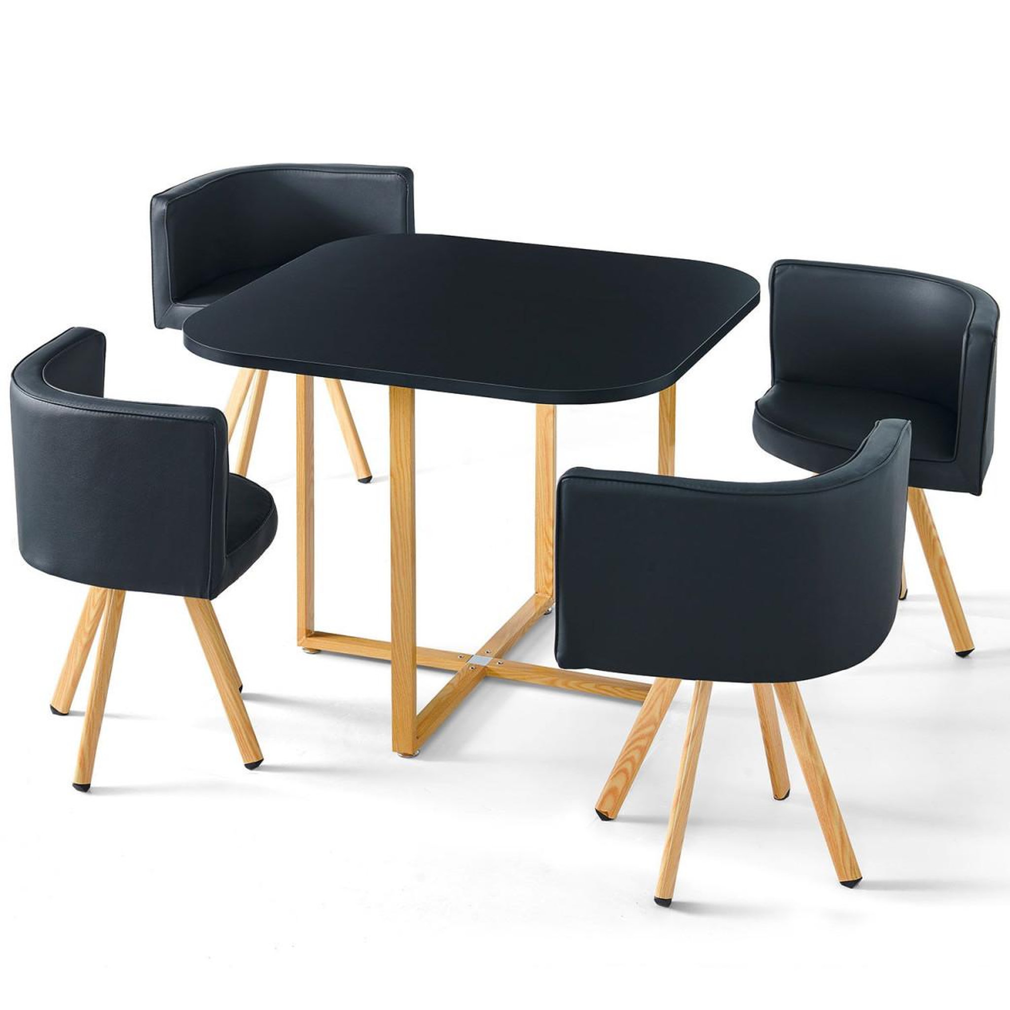 Voir la diapositive 2 : Paris Prix Ensemble table de repas & 4 chaises design  norway  noir