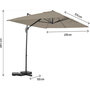 Voir la diapositive 3 : Habitat et Jardin Parasol jardin déporté en aluminium  Sky 4  - 3 x 4 m - Taupe - Avec Housse de protection