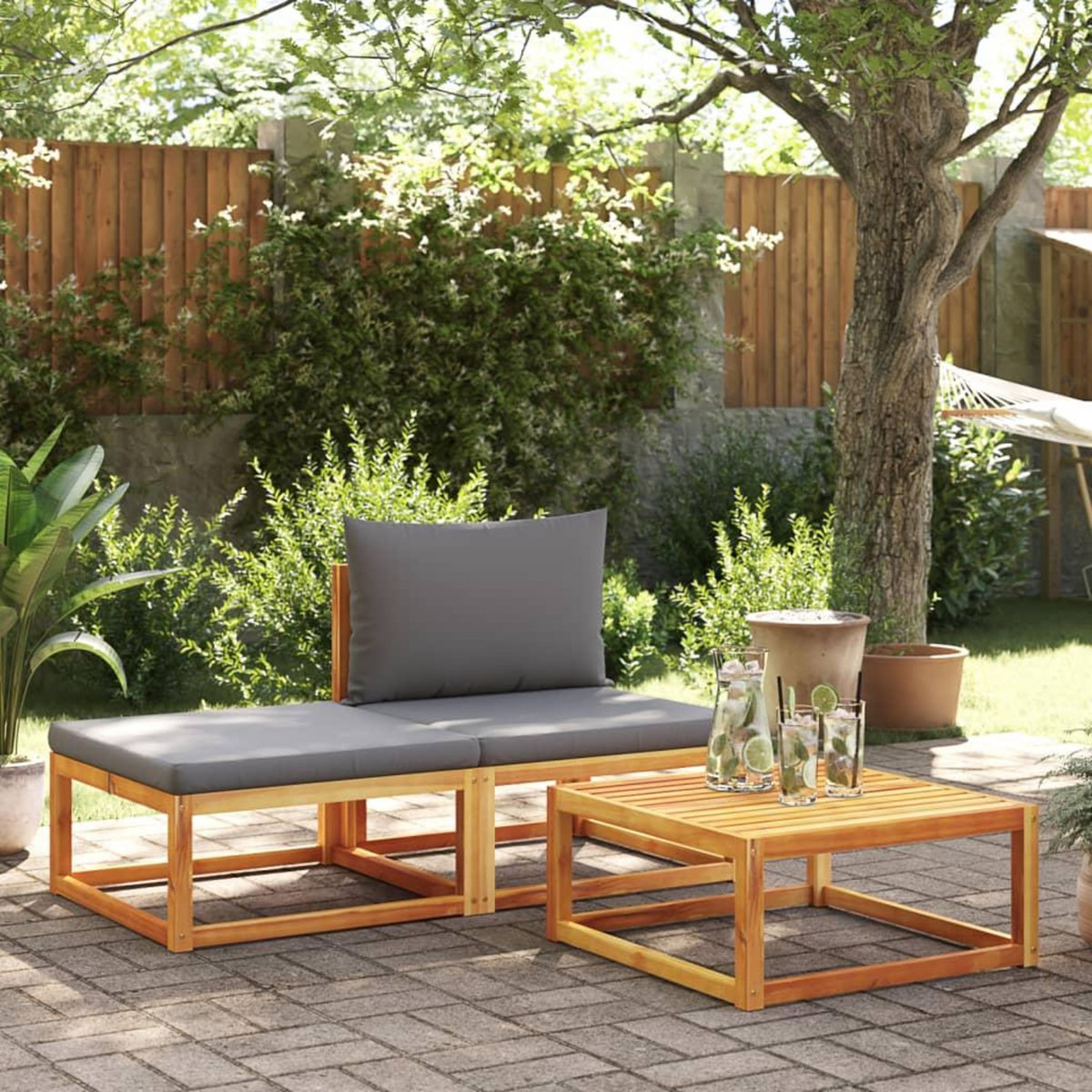 VIDAXL Table de jardin 65x65x29 cm bois massif d'acacia