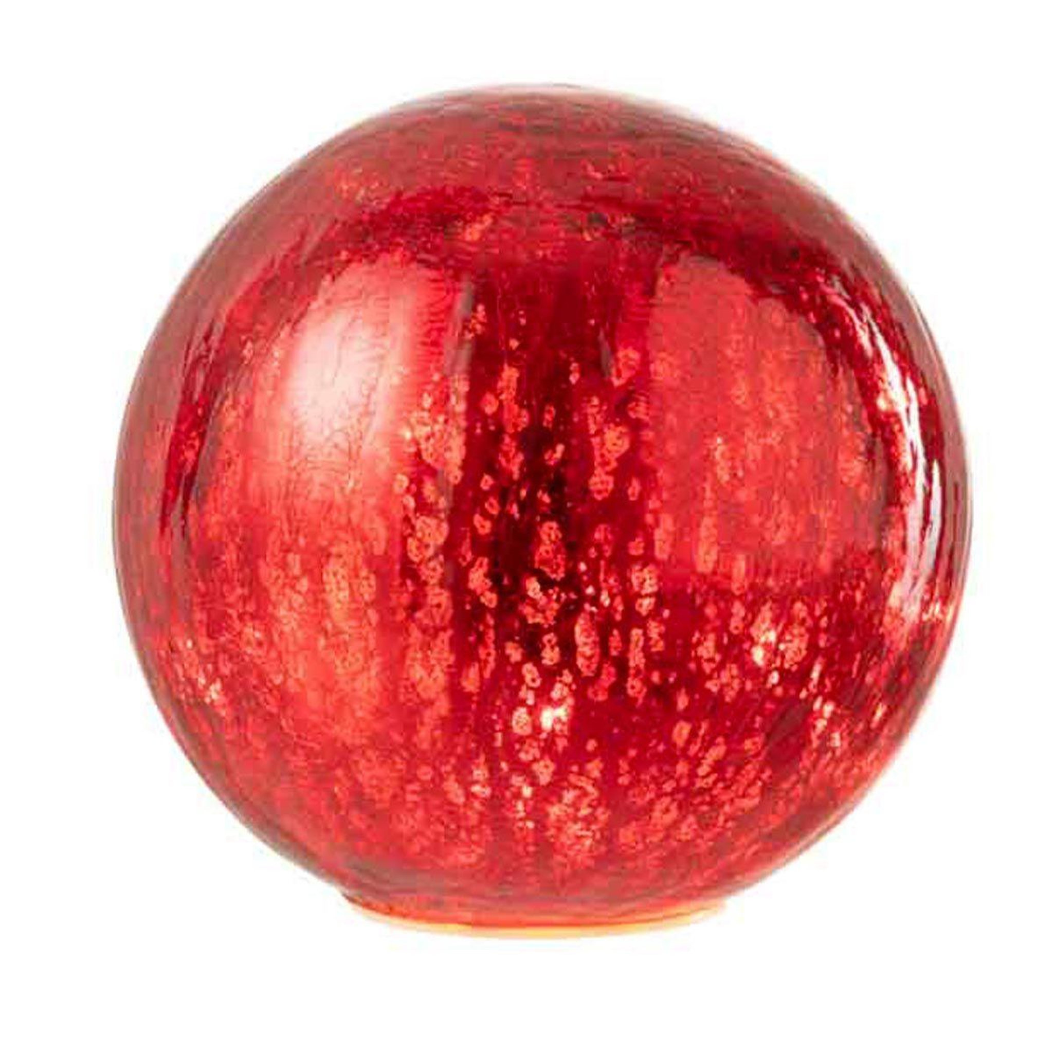 Voir la diapositive 2 : J-LINE Boule en verre led déco  sazo  15cm rouge