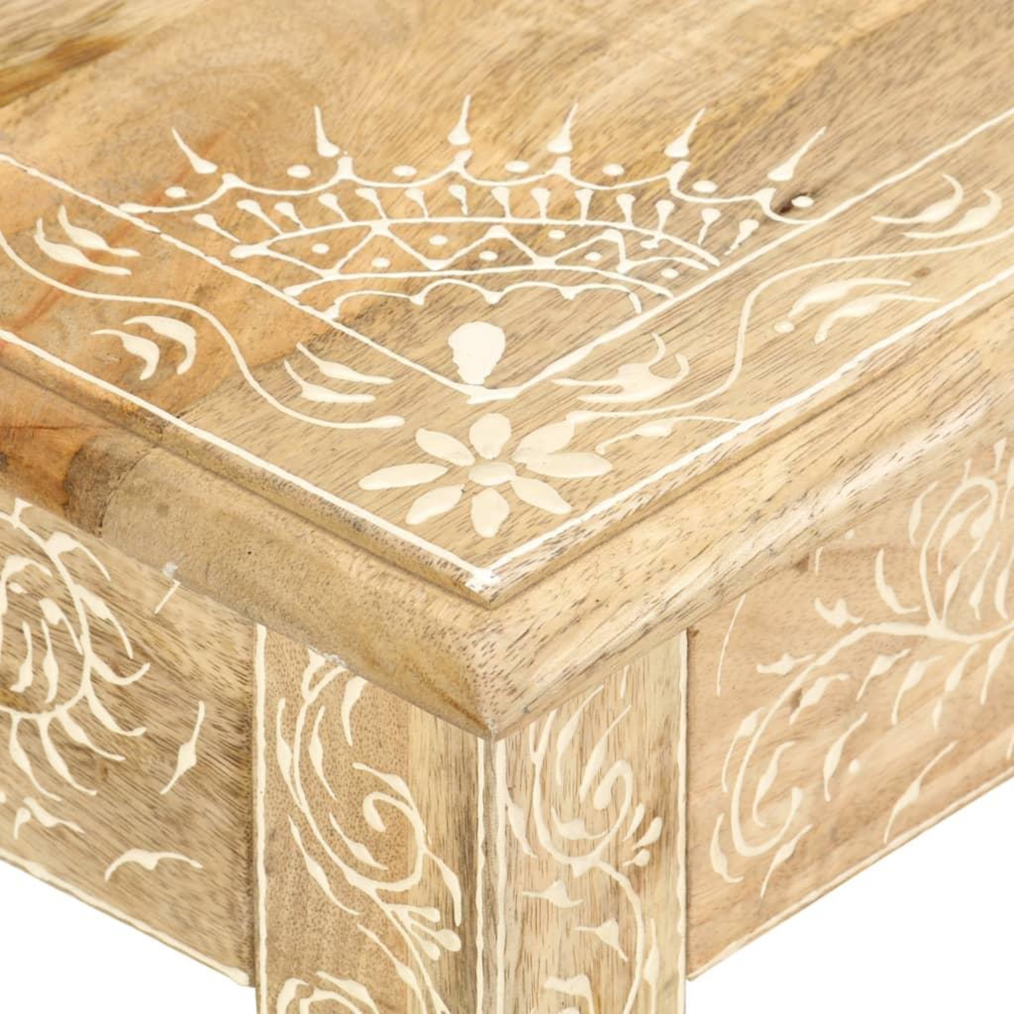 Voir la diapositive 3 : VIDAXL Table basse peinte a main 110x50x45 cm Bois de manguier massif