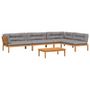Voir la diapositive 2 : VIDAXL Salon palette de jardin avec coussins 5pcs bois d'acacia massif