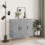 VIDAXL Buffet gris beton 90x34x80 cm bois d'ingenierie