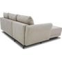 Voir la diapositive 6 : MARKET24 Canapé d'angle convertible réversible 3-4 places CLAUDIUS - Tissu Beige - Coffre de rangement - L 244 x P 158 x H 95 cm