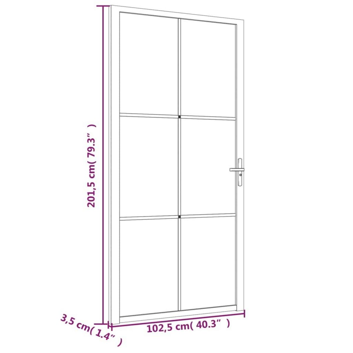 VIDAXL Porte interieure 102,5x201,5 cm Noir Verre mat et aluminium
