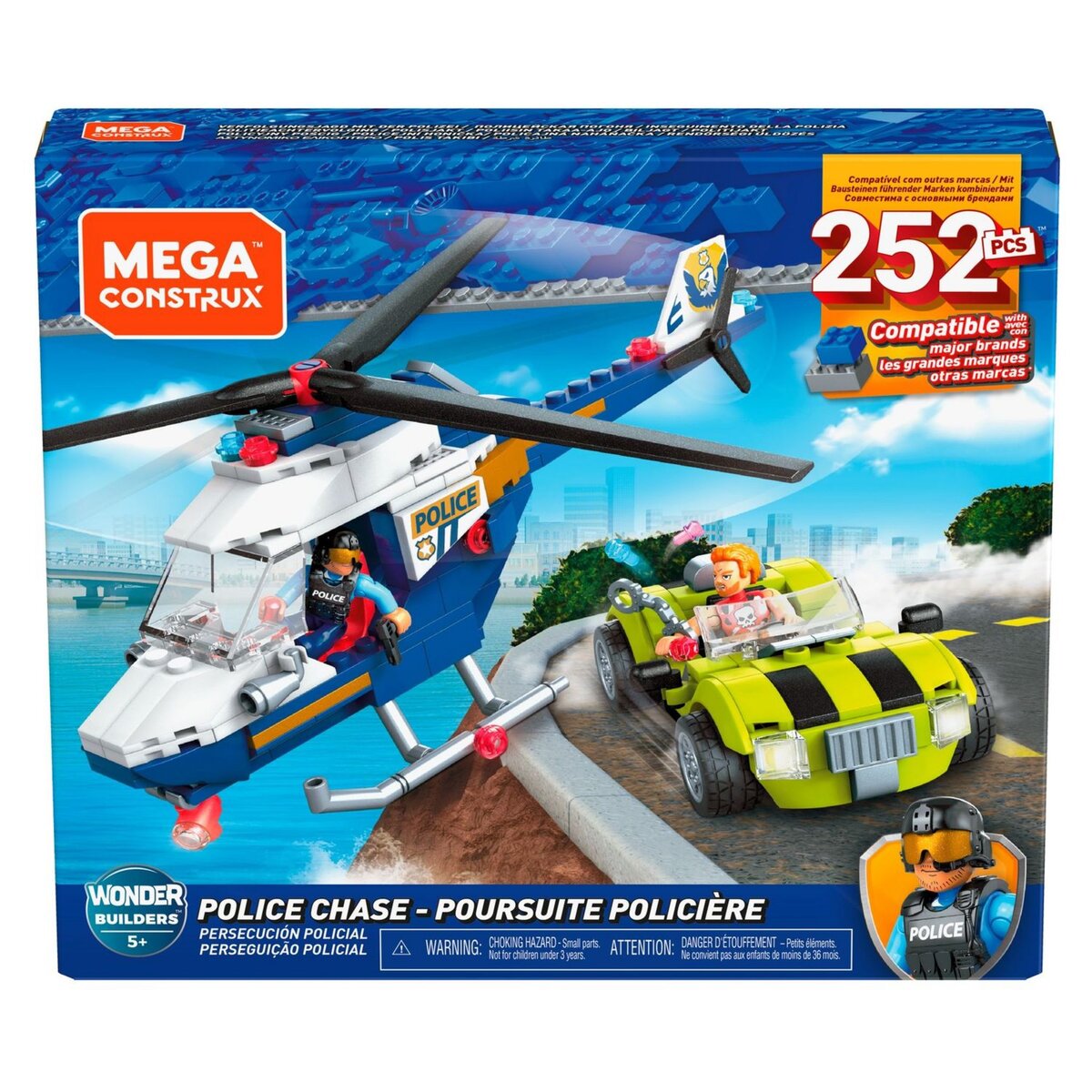 MEGA CONSTRUX Pack 252 briques de construction Mega Construx - Poursuite de Police 