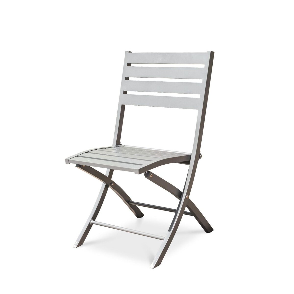 DCB GARDEN Chaise de jardin pliante - Aluminium - Gris - MARIUS