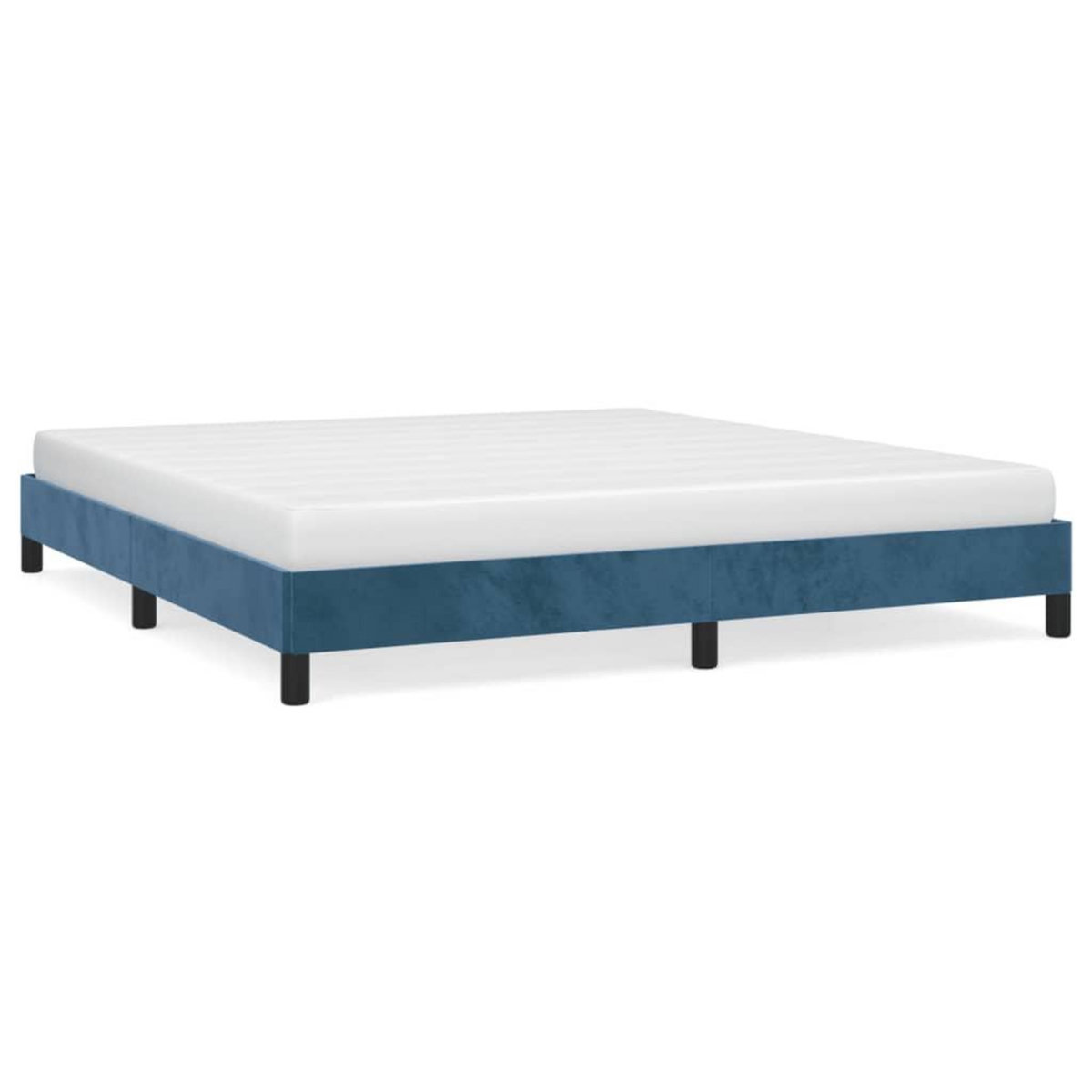 VIDAXL Cadre de lit sans matelas bleu fonce 180x200 cm velours