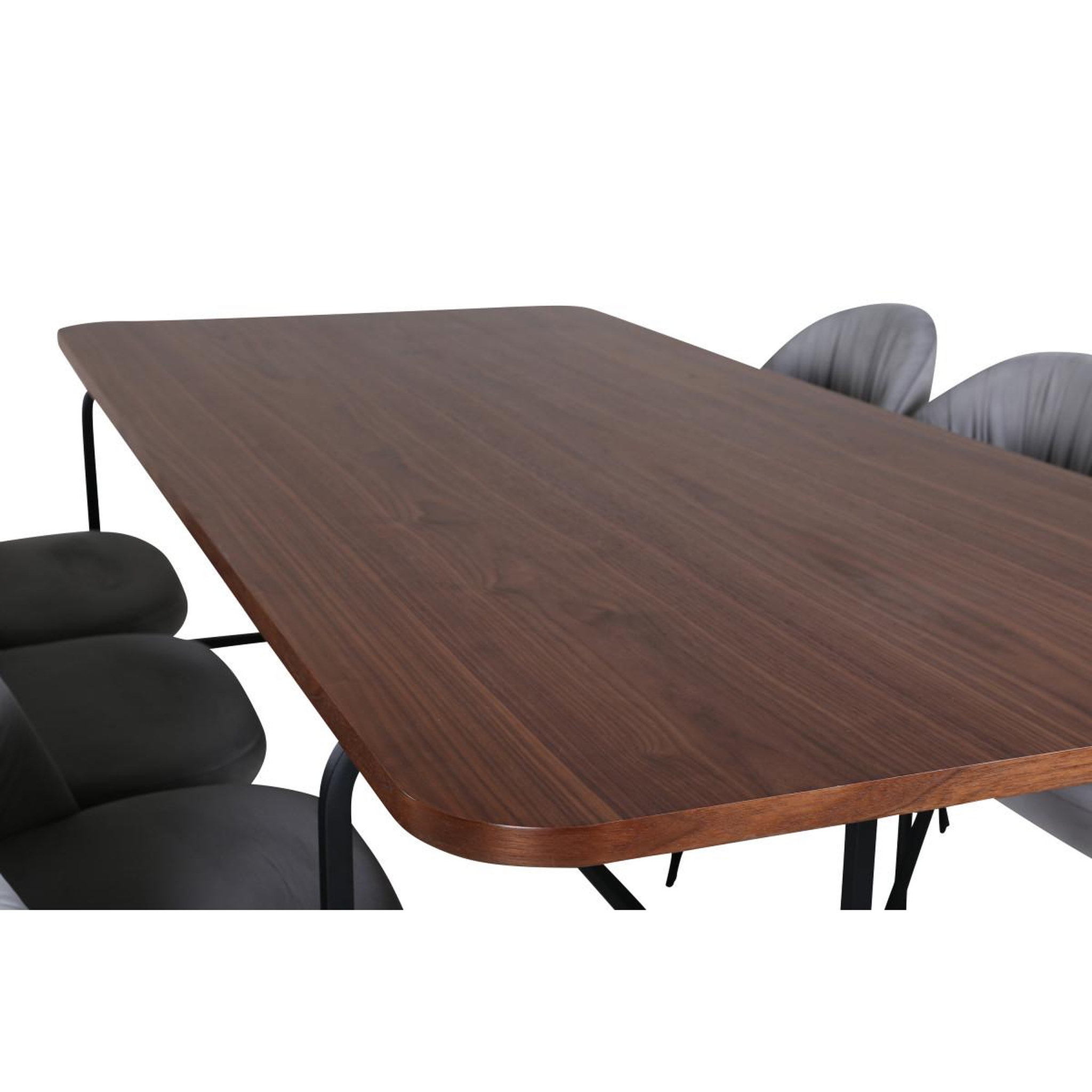 Voir la diapositive 3 : Paris Prix Ensemble table à manger & 6 chaises  uno & wrinkles  200cm gris & marron